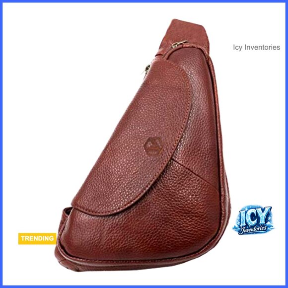 Genuine Leather Sling Backpack Crossbody Daypack Dual Compartment main image 5